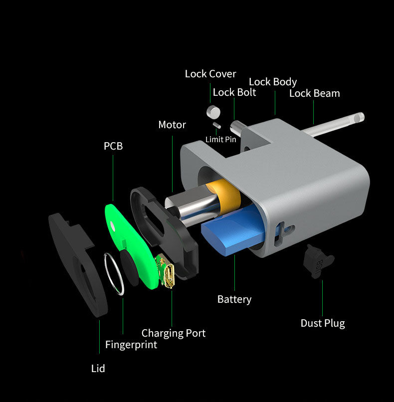 Fingerprint padlock luggage lock