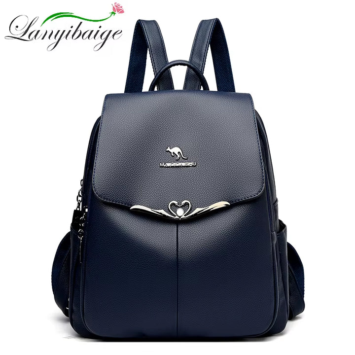 2024 New Fashion Retro Women'S Backpack Luxury Brand Female Designer Single Shoulder Bag Trendy Girl Large Capacity Bookpack Sac