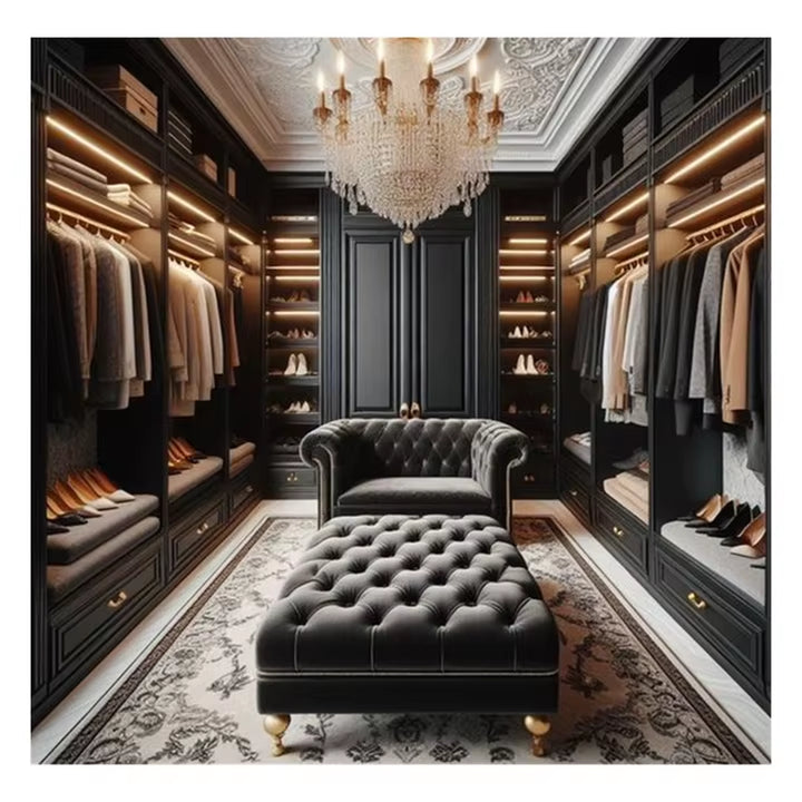 Luxury Modern Walk in Closet Cabinet Wood Wardrobe Sunmica Design Modern Walking Closet Storage Wardrobe Dressing Room Cabinet