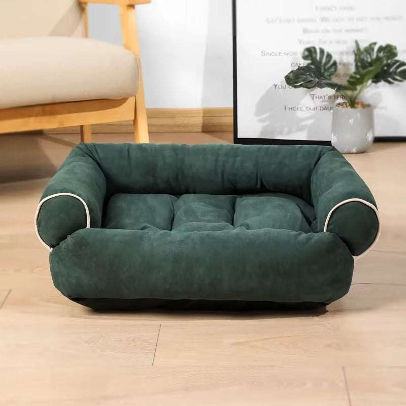 Super Soft Rectangle Dog Bed with Anti-Slip Bottom – Thick, Warm Sofa-Style Pet Mattress