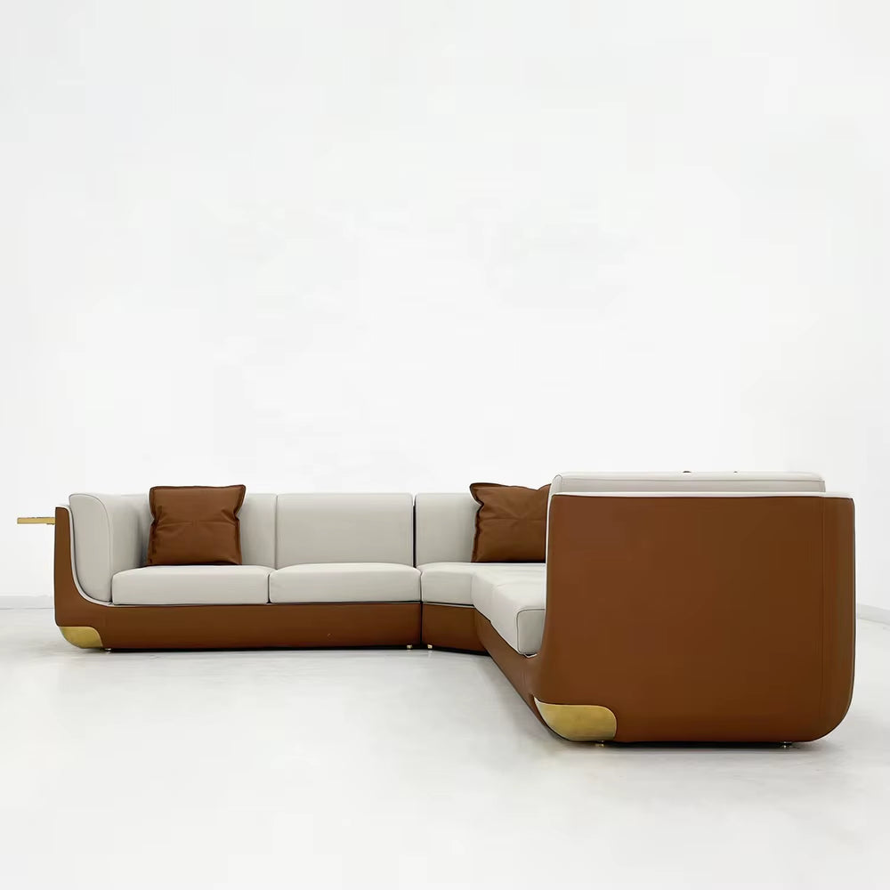 Elite Italian Design Luxury Top Leather Sectional Sofa
