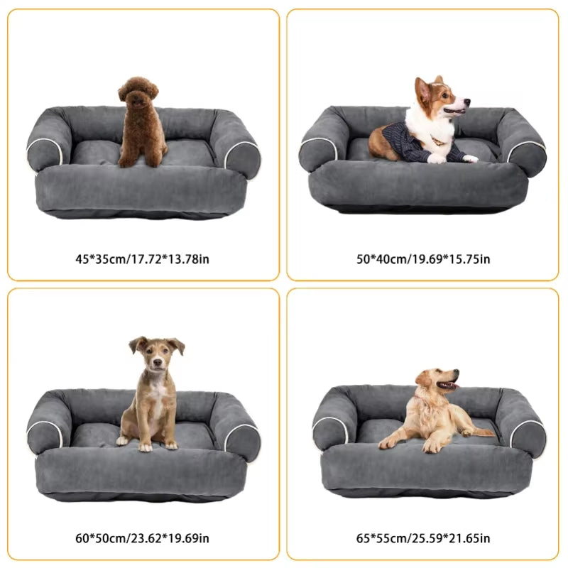Super Soft Rectangle Dog Bed with Anti-Slip Bottom – Thick, Warm Sofa-Style Pet Mattress