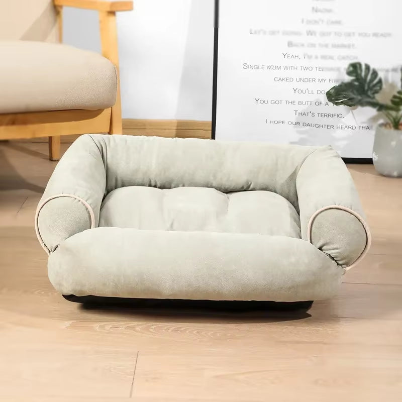Super Soft Rectangle Dog Bed with Anti-Slip Bottom – Thick, Warm Sofa-Style Pet Mattress