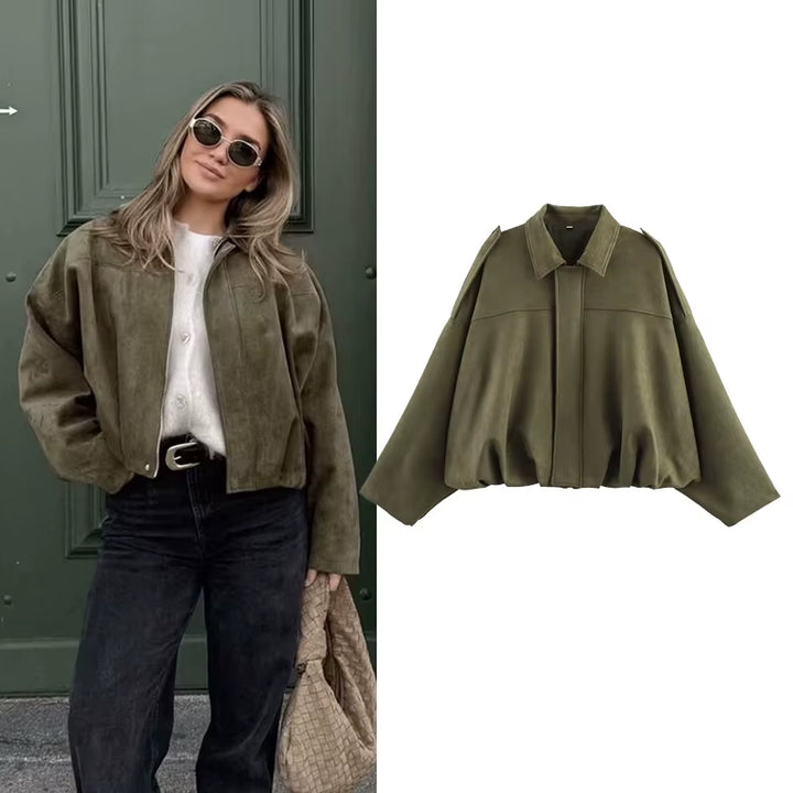 Women Turn-Down Collar Jackets Top