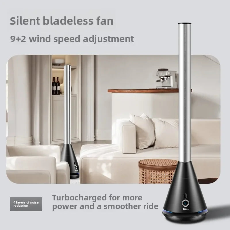 220V  Bladeless Fan Tower Fan with Remote Control Energy Saving Quiet Standing Air Circulator for Home HBA