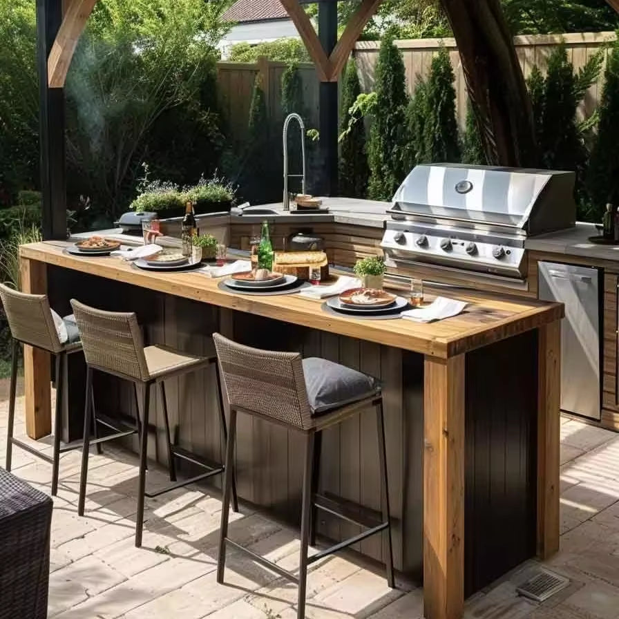 Modern High-End Modern Outdoor Kitchen for BBQ 