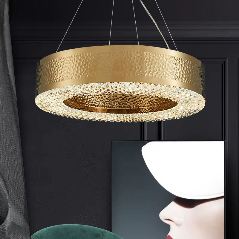 new Luxury K9 Crystal Brass Chandelier LED Pendant 