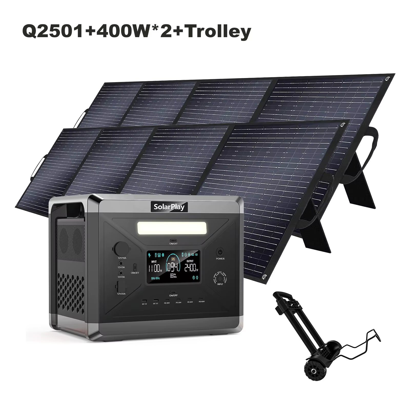New LCD Display Electric Power Station  400W Emergency Solar Kit 