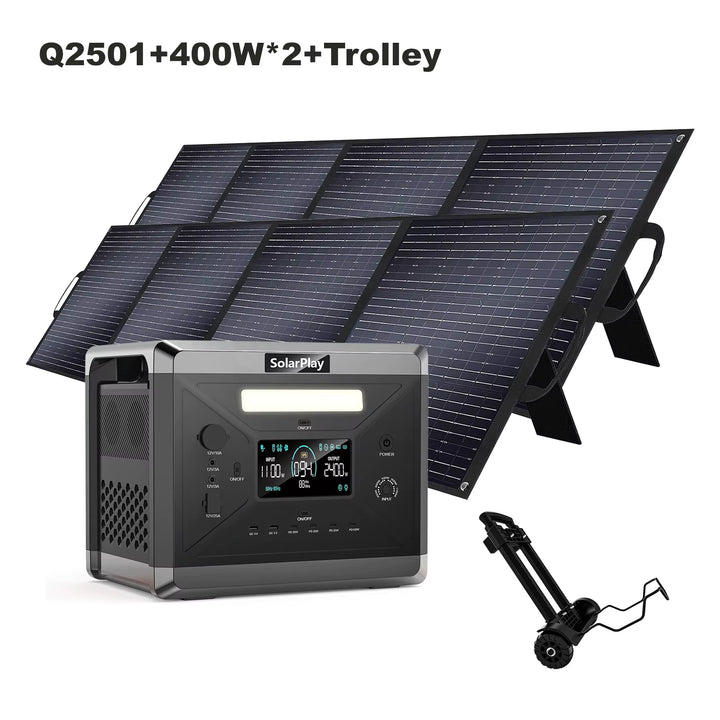 New LCD Display Electric Power Station  400W Emergency Solar Kit 