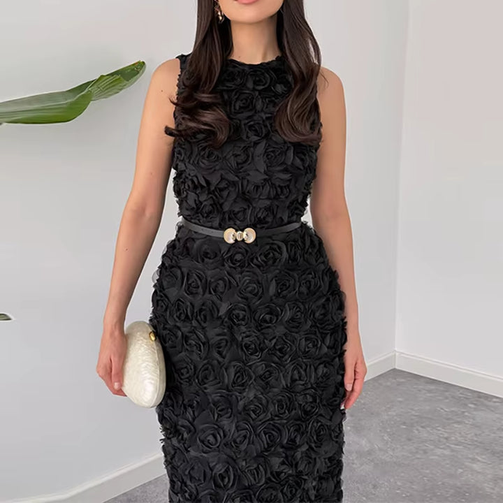 New Women Flower High Waist Casual Party Dress