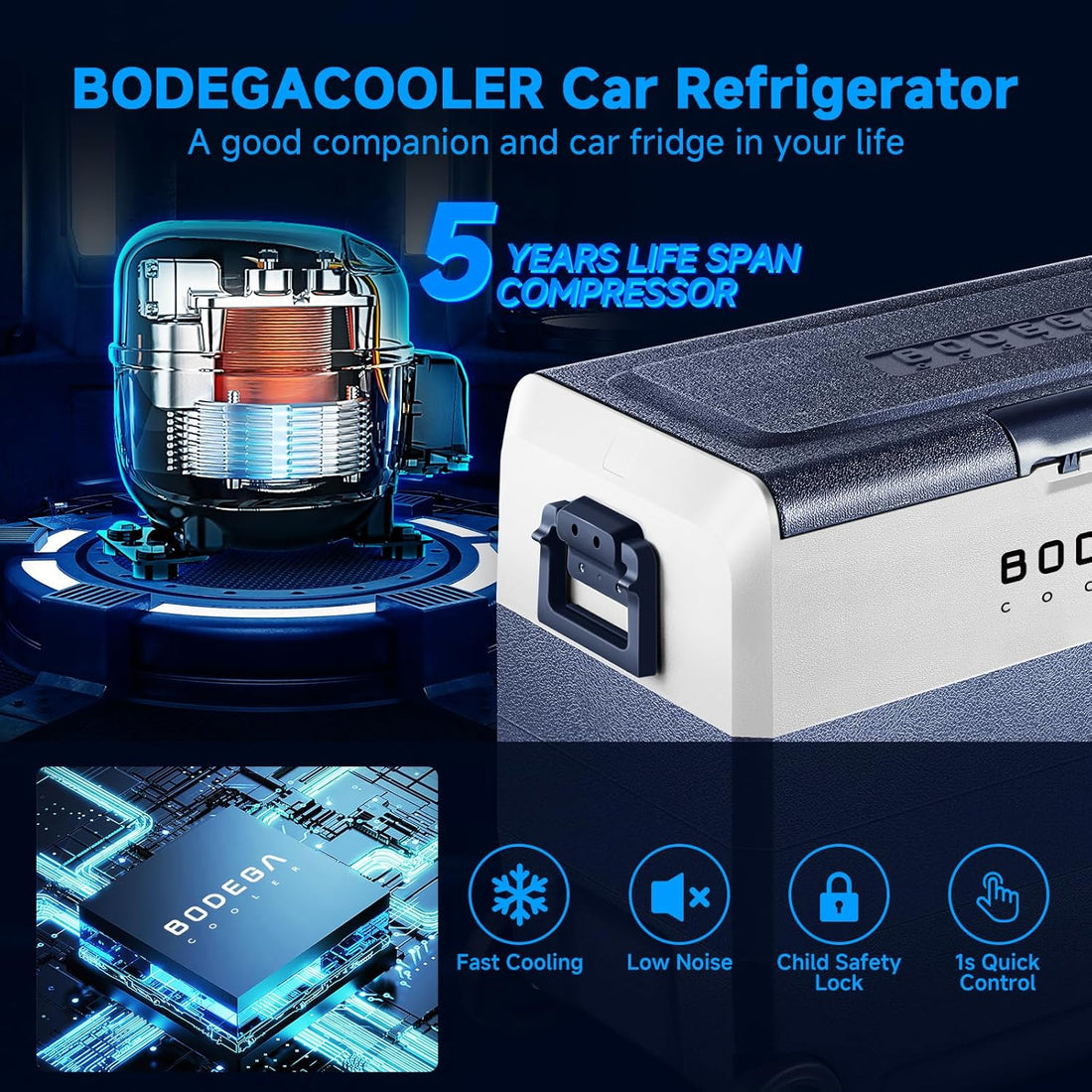 COOLER 12 Volt Car Refrigerator,64 Quart Portable Fridge Cooler APP Control,-4℉-68℉ 60L Dual Zone Car Freezer Cooler, 12/24V DC and 100-240V AC for Camping,Travel,Rv,Boat,Van,Road Trip