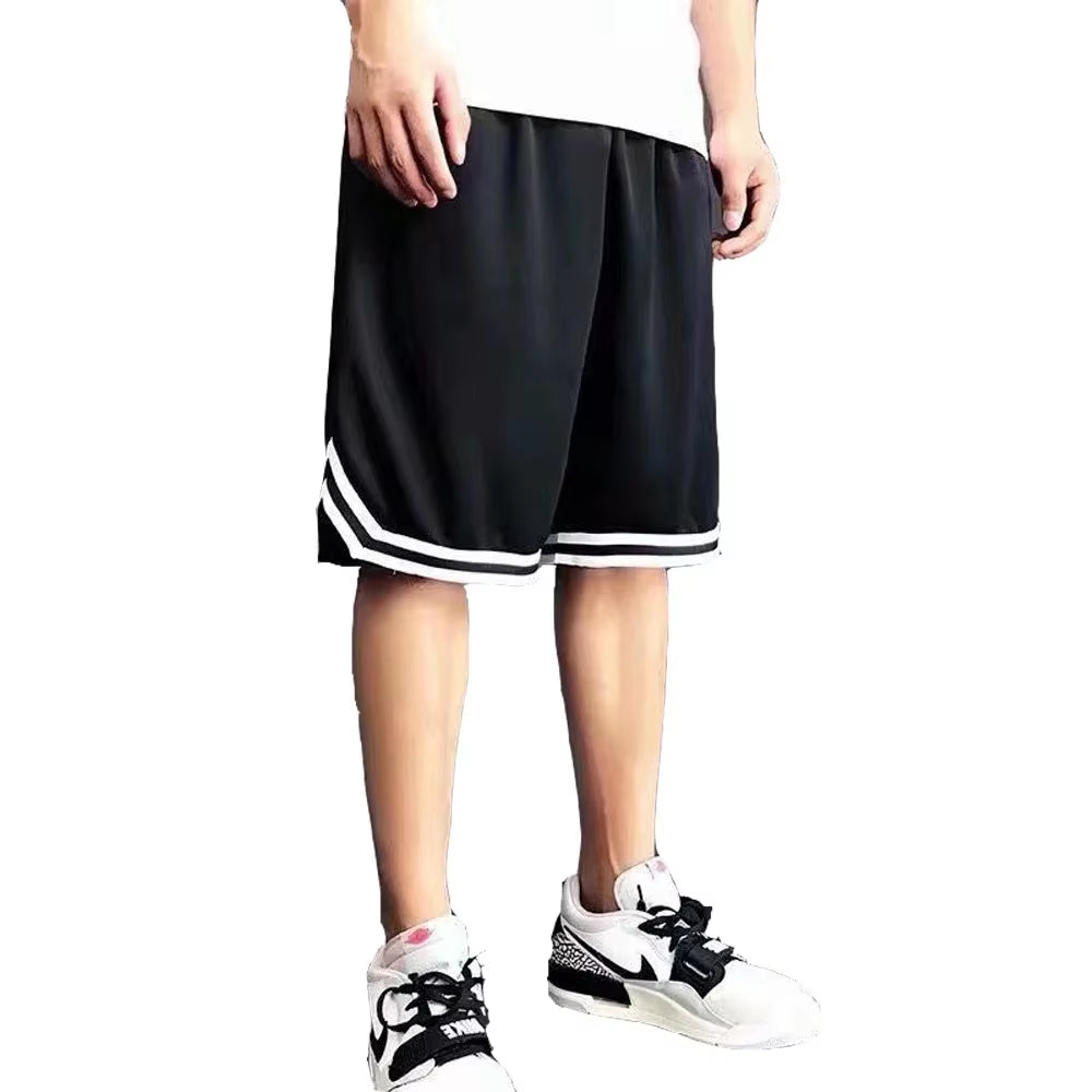 Men'S Basketball Shorts Summer Breathable Casual Shorts Beach Fashion Stripe Quick-Drying Sportwear Joggers Fitness Streetwear