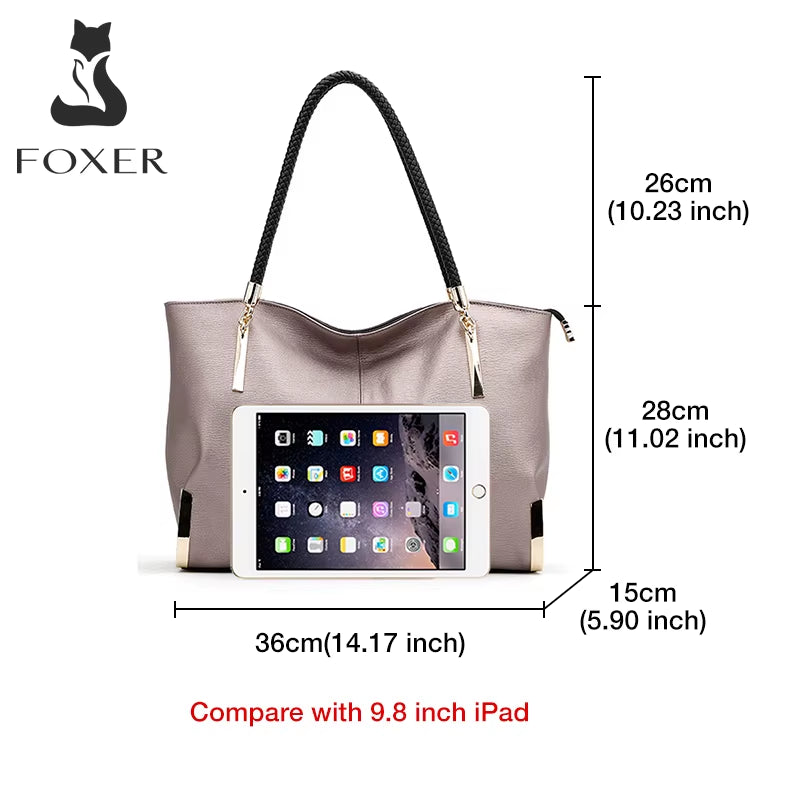 Brand Stylish Women Cowhide Leather Handbag Female Shoulder Bag Designer Luxury Lady Large Capacity Zipper Top-Handle Bags