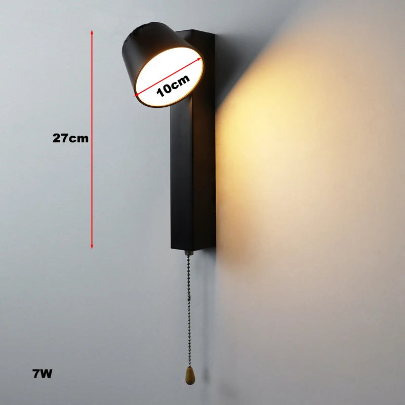 Nordic Wall Lamps with Pull Switch Bedroom Modern Home Decor