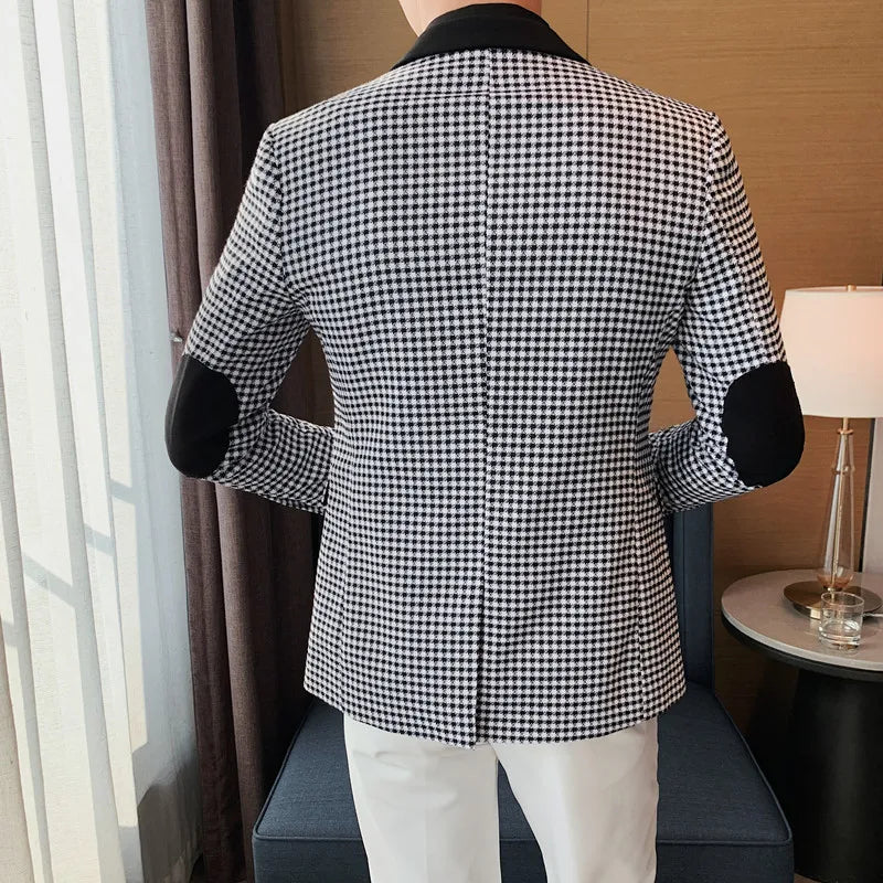 Men's Premium Blazer – Autumn Winter Plaid Suit Jacket Blazer