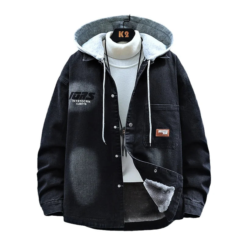 Men's Fleece-Lined Denim Jacket – Thickened Warm Casual Winter Coat