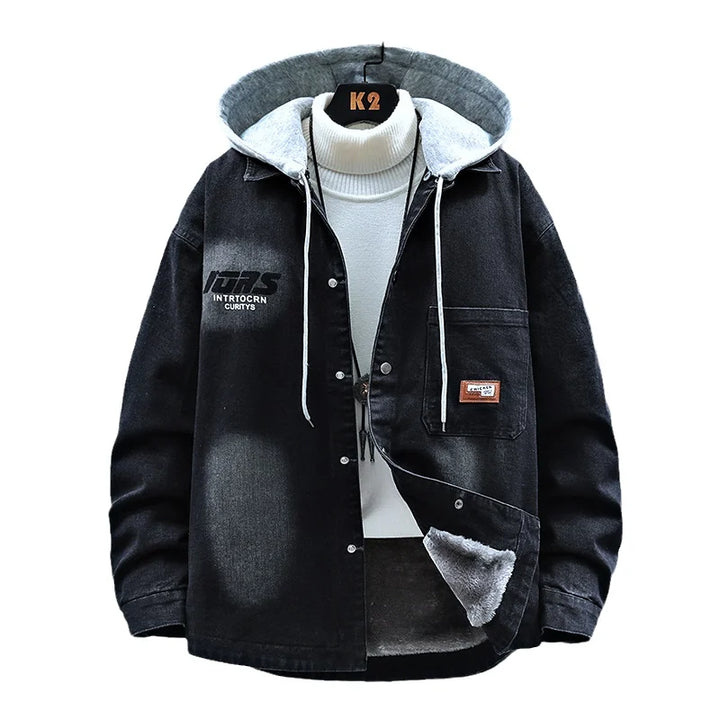 Men's Fleece-Lined Denim Jacket – Thickened Warm Casual Winter Coat