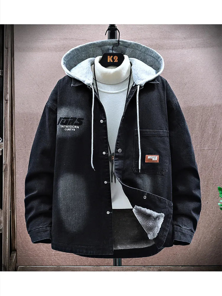 Men's Fleece-Lined Denim Jacket – Thickened Warm Casual Winter Coat