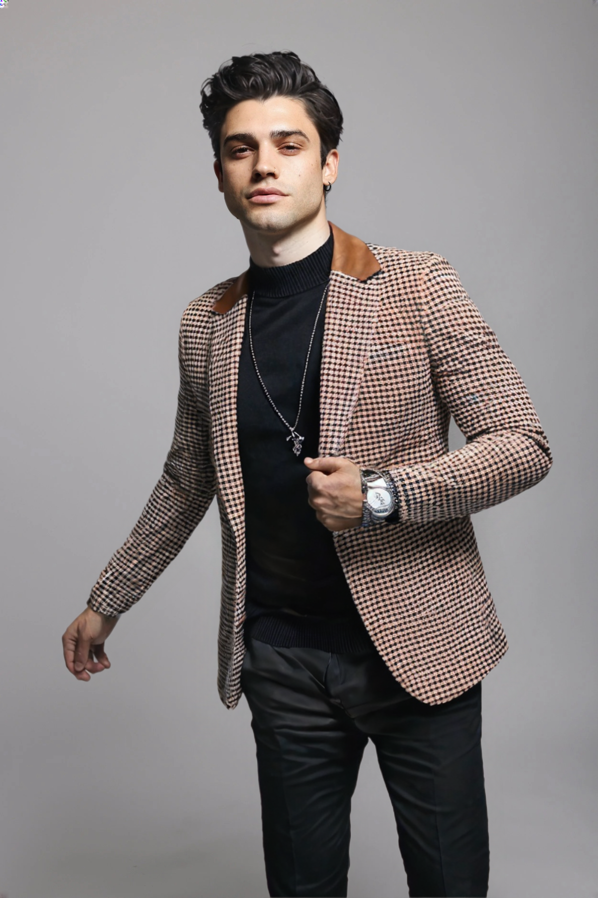 Men's Premium Blazer – Autumn Winter Plaid Suit Jacket Blazer