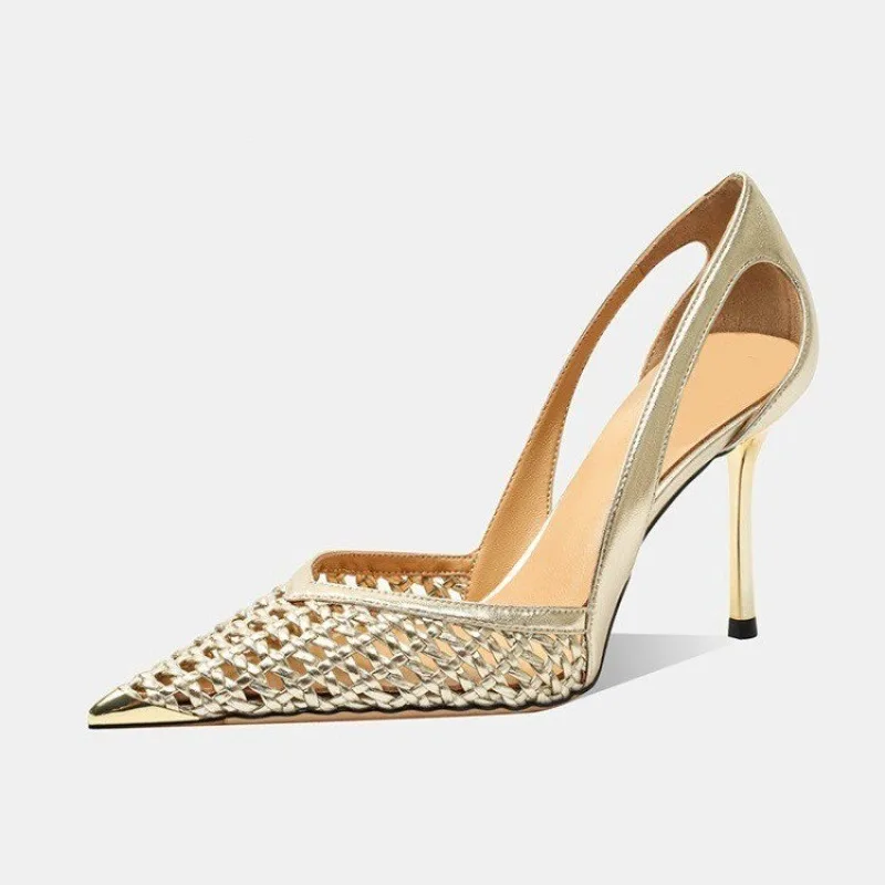 New Bling Women Sandals Ladies Elegant Shoes – Mid Heel Pumps