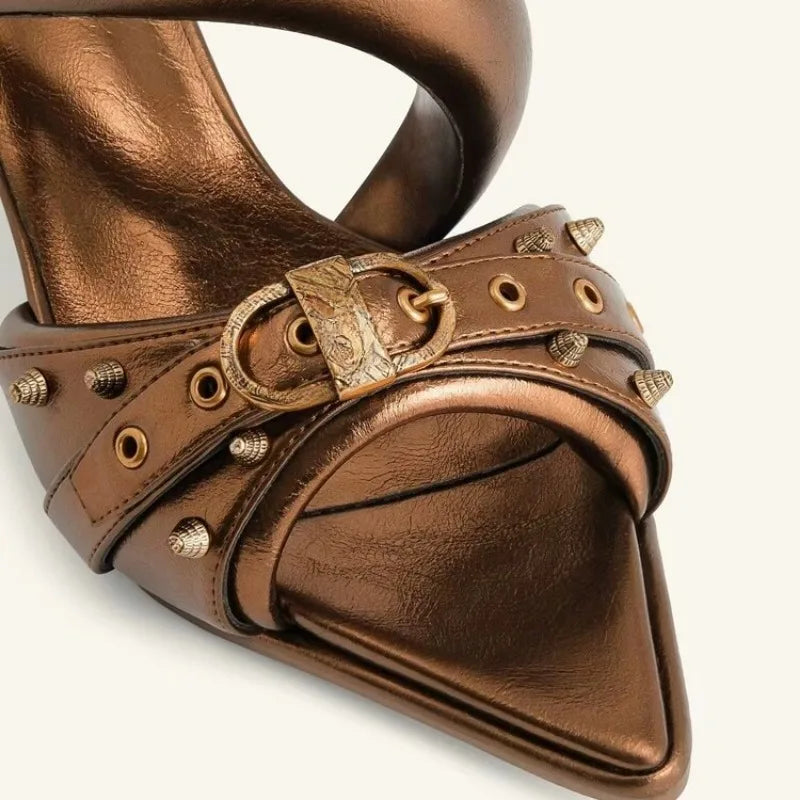 New Pointed Toe High Heel Sandals for Women Outdoor Dress Shoes