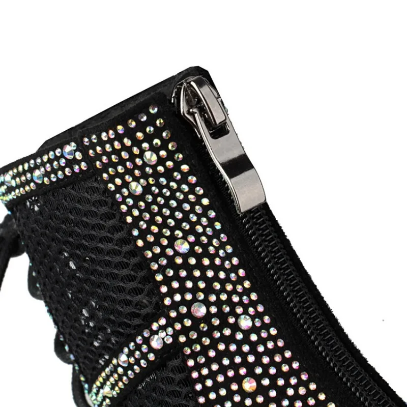 Women High Heel Fish Mouth Sandals – Diamond Cross Strap Jazz Latin Dance Shoes