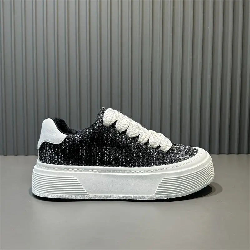 Men's Casual Knit Sneakers – Breathable Thick Sole Casual Sports & Walking Shoes