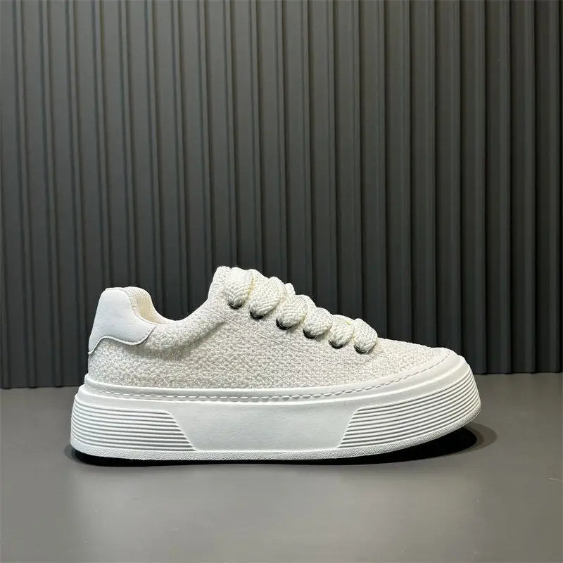Men's Casual Knit Sneakers – Breathable Thick Sole Casual Sports & Walking Shoes