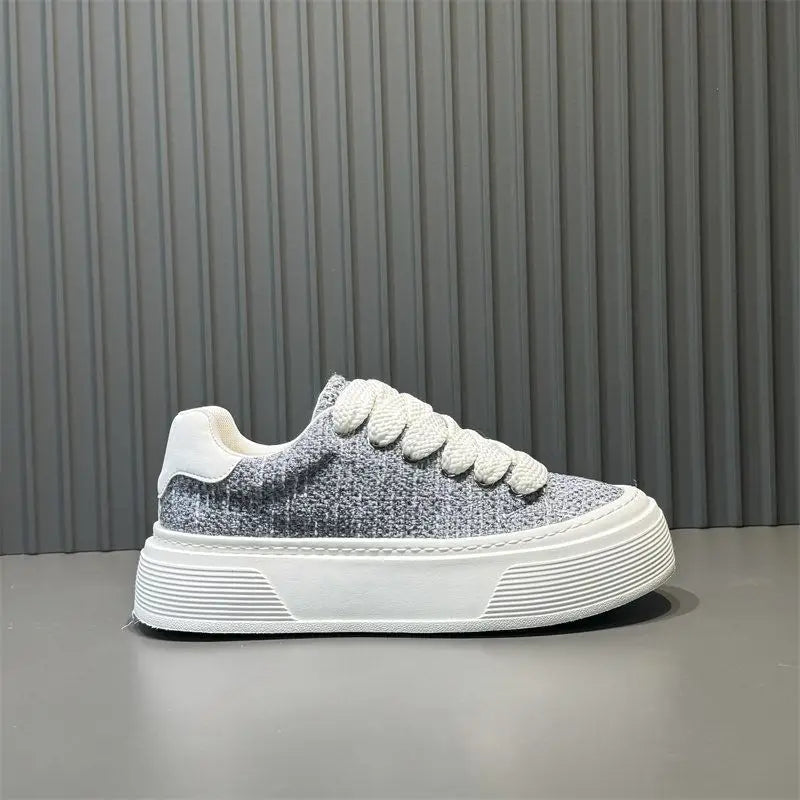 Men's Casual Knit Sneakers – Breathable Thick Sole Casual Sports & Walking Shoes