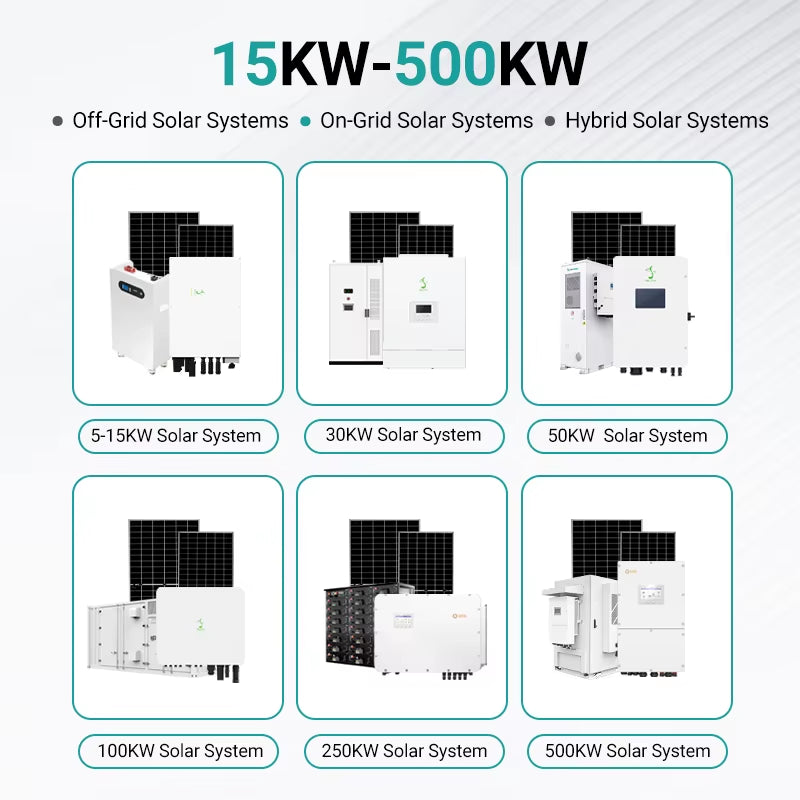 Home Solar System ESS 8KW 10KW 15KW 16KW Hybrid Storage Monocrystalline Silicon MPPT Lithium Battery off Grid System