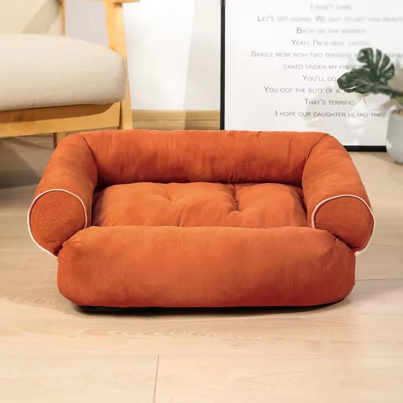 Super Soft Rectangle Dog Bed with Anti-Slip Bottom – Thick, Warm Sofa-Style Pet Mattress
