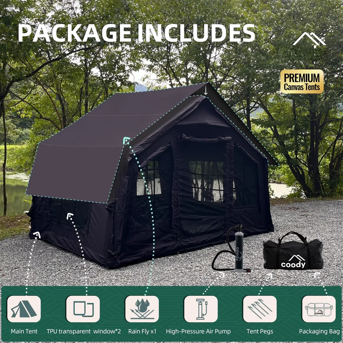 New Outdoor Hiking Inflatable Camping Waterproof Tent