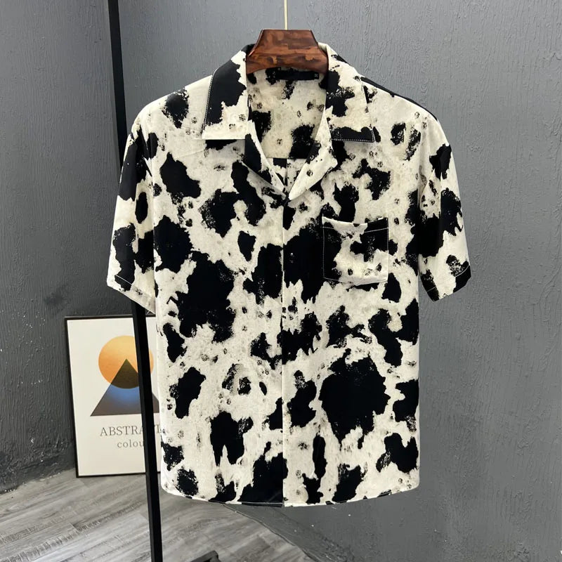New Summer Ice Shreds Fashion Mens Polo Shirt
