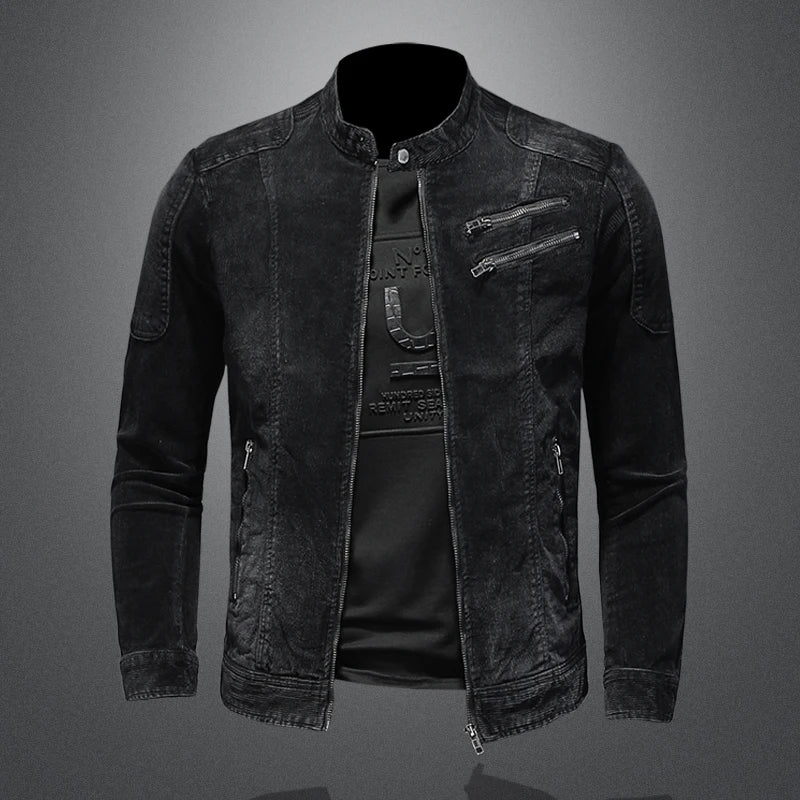  New Fusion Explosive Top Coat Spring and Autumn New Men'S Trend with Popular Corduroy Handsome Denim Jacket