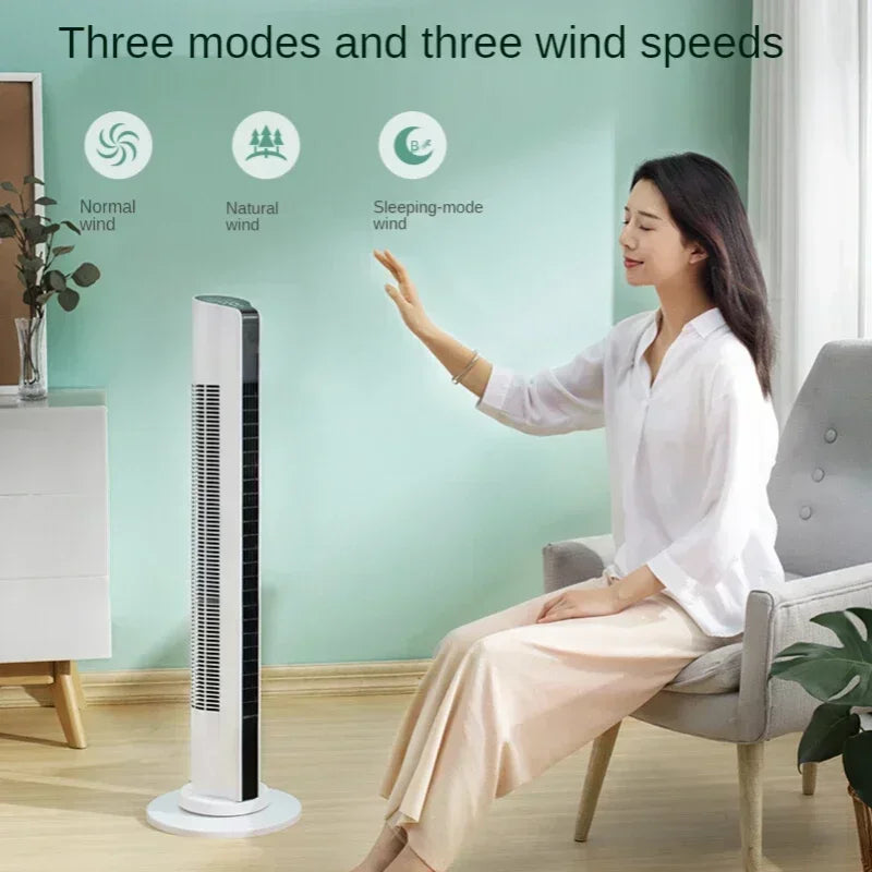 New Modern Space Saving 220V Home Air Conditioner Leafless Electric Fan Remote Control Floor Air Circulation Fan Energy Saving Air Conditioning Fan