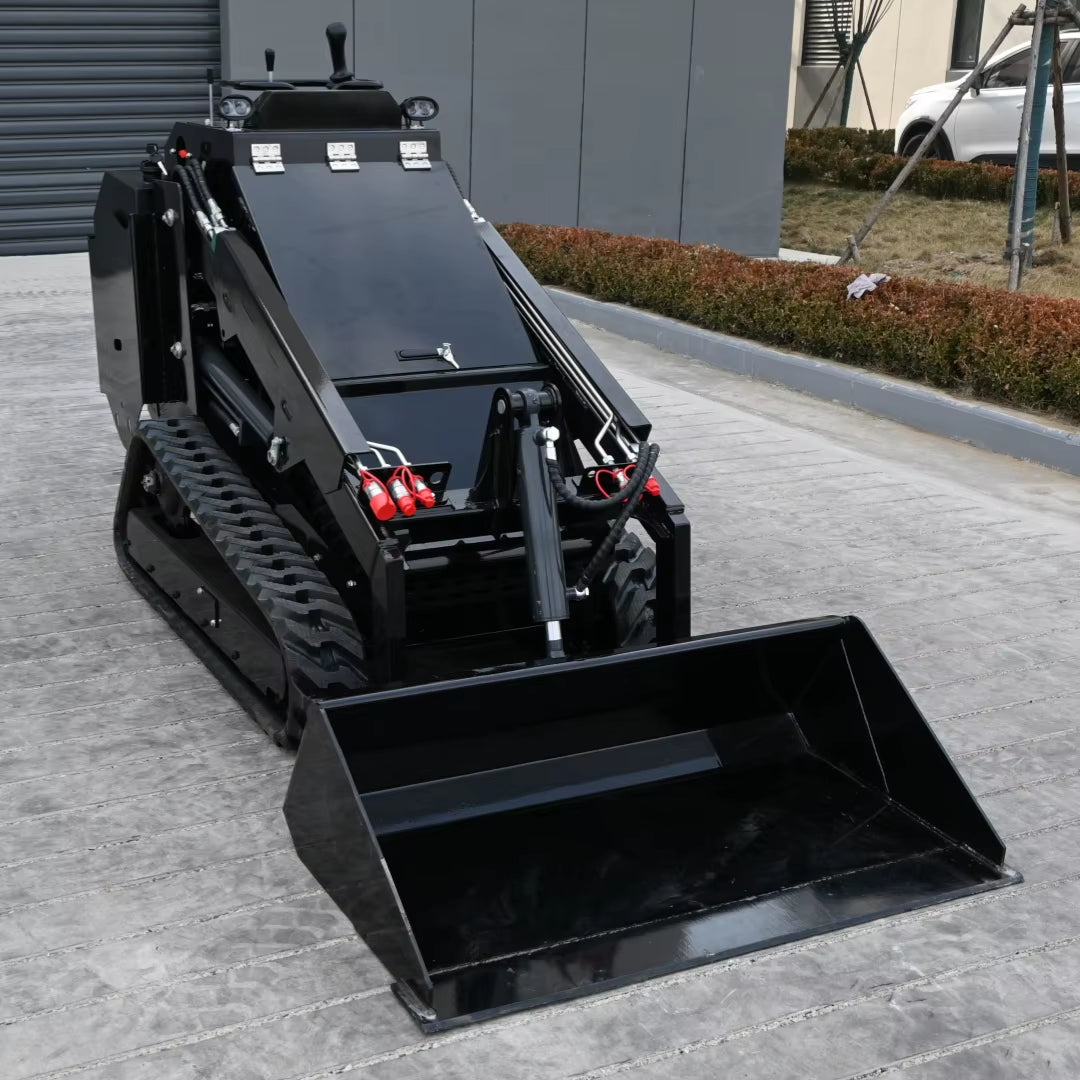 Compact Mini Skidsteer Model T750: Diesel/Electric, Stump Grinder, Brush Cutter, Dual Hydraulics (Hi-Flow)