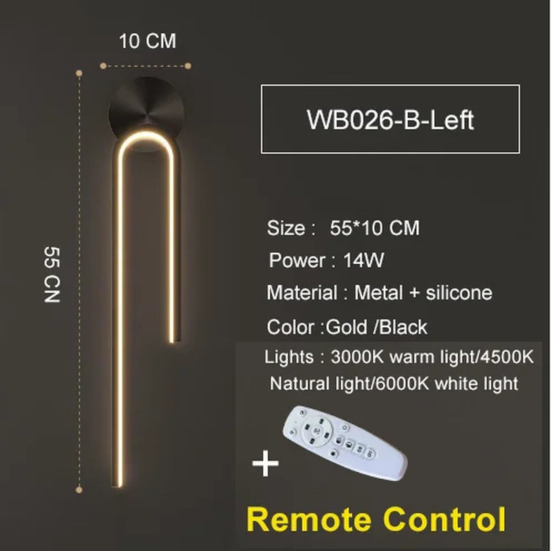 Modern LED Wall Lights Line Lamps Indoor Lighting for Bedroom Bedside Background Led Lamps