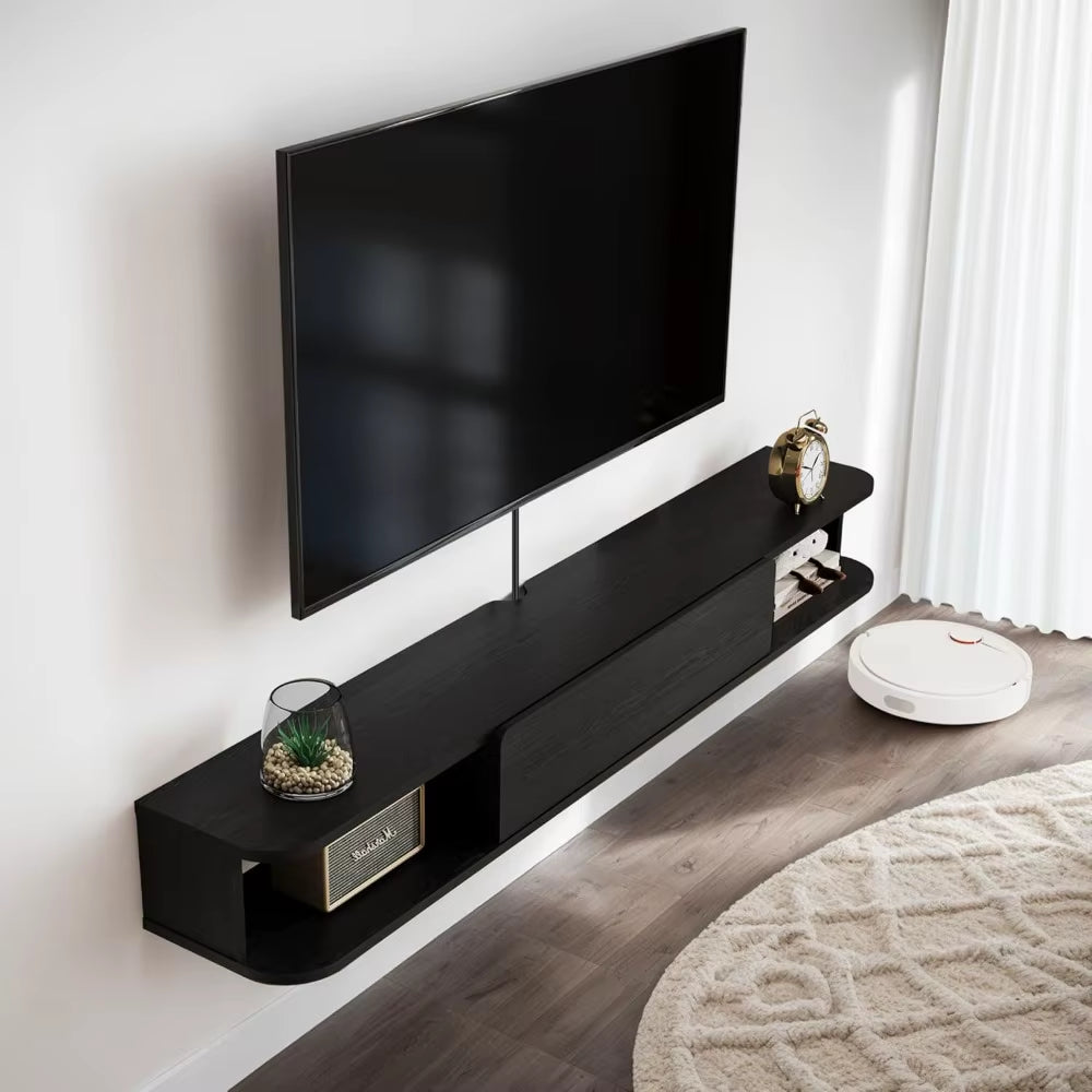 Wall-Mounted Floating TV Stand with Drawer, 47 Inch Console 