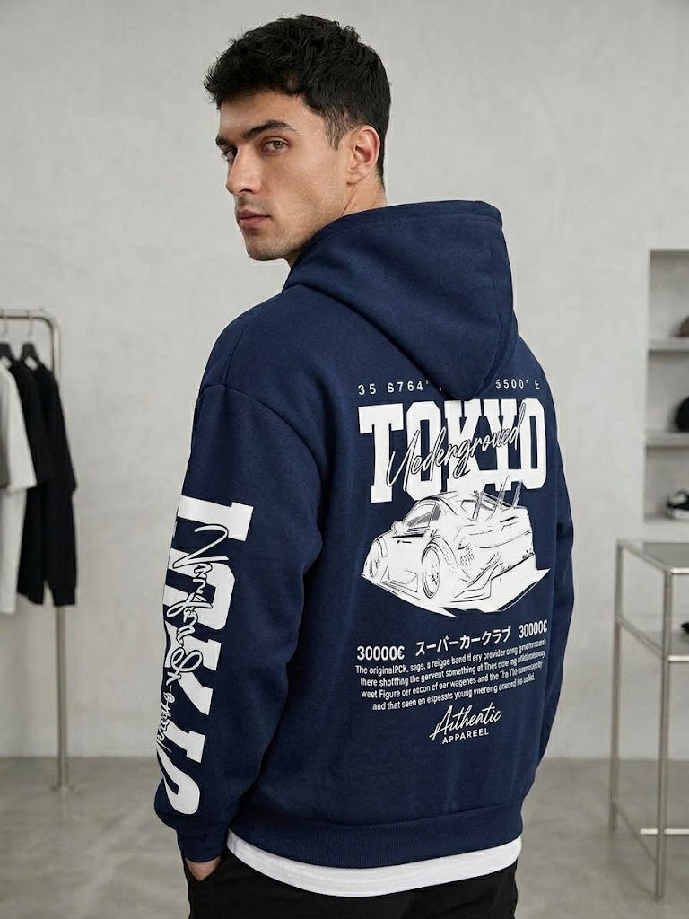 New Mens Streetwear Racing Graphic Hoodie