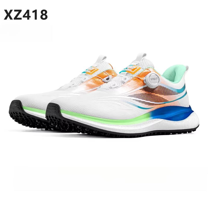 Mens Golf Shoes Summer Breathable Knob Lace Sneakers