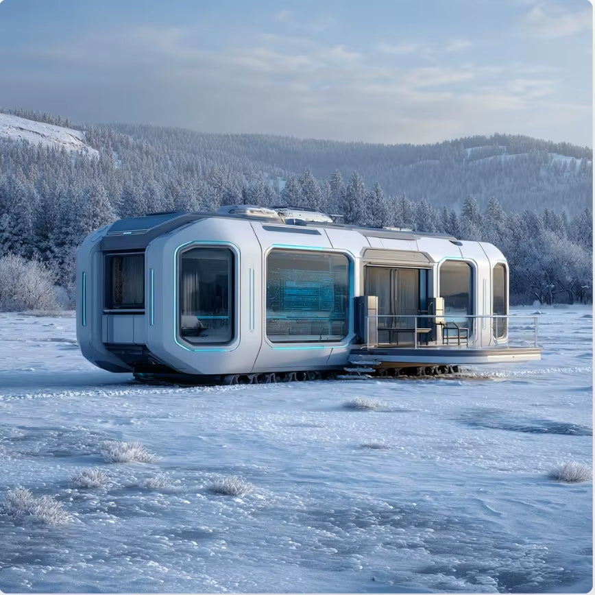 Winterized Capsule House Steel Prefab Waterproof Bedroom Bathroom for Alpine Lodges and Snow Season Rentals