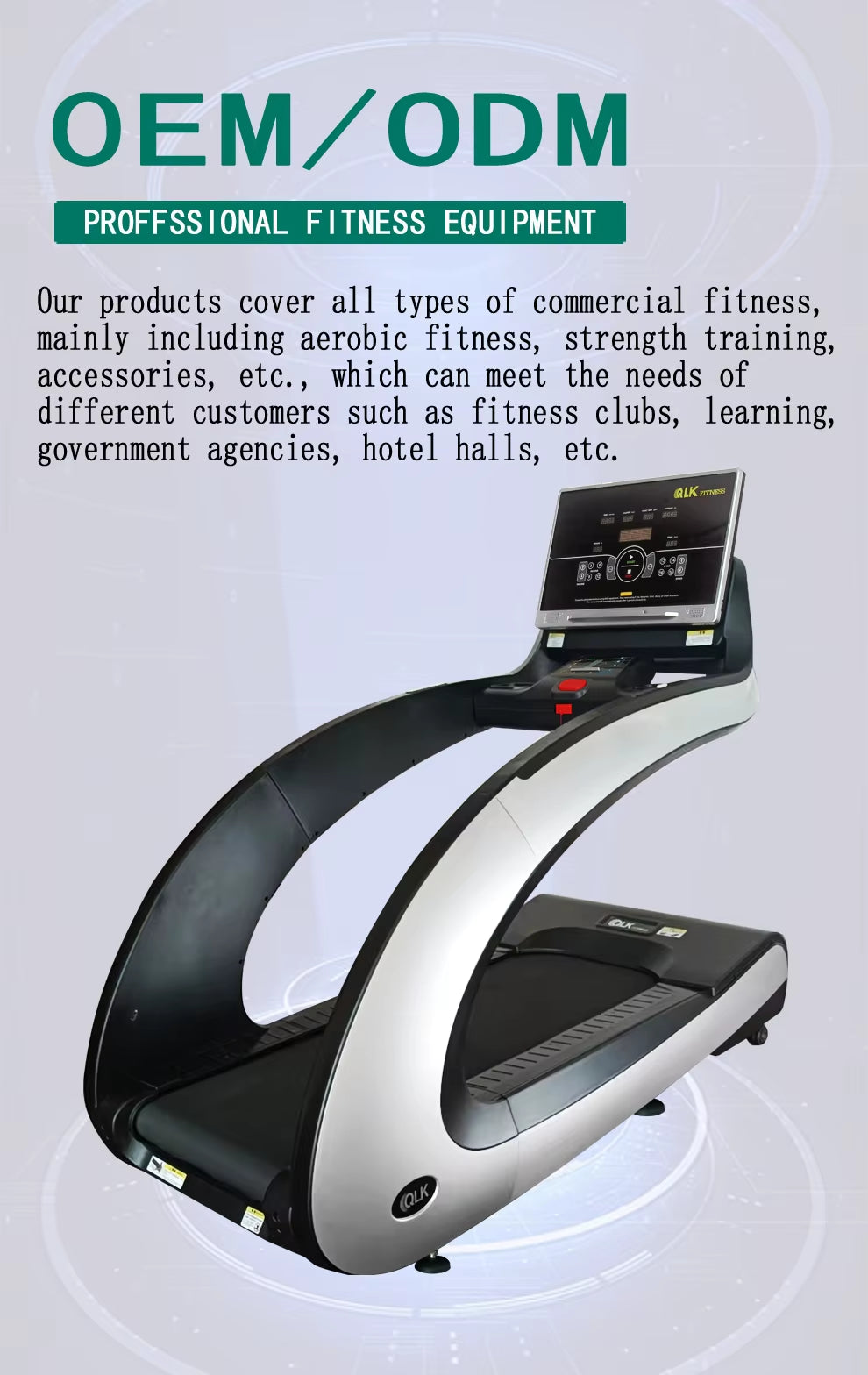 New Smart Control Treadmill Panel Ergonomic Curved Design