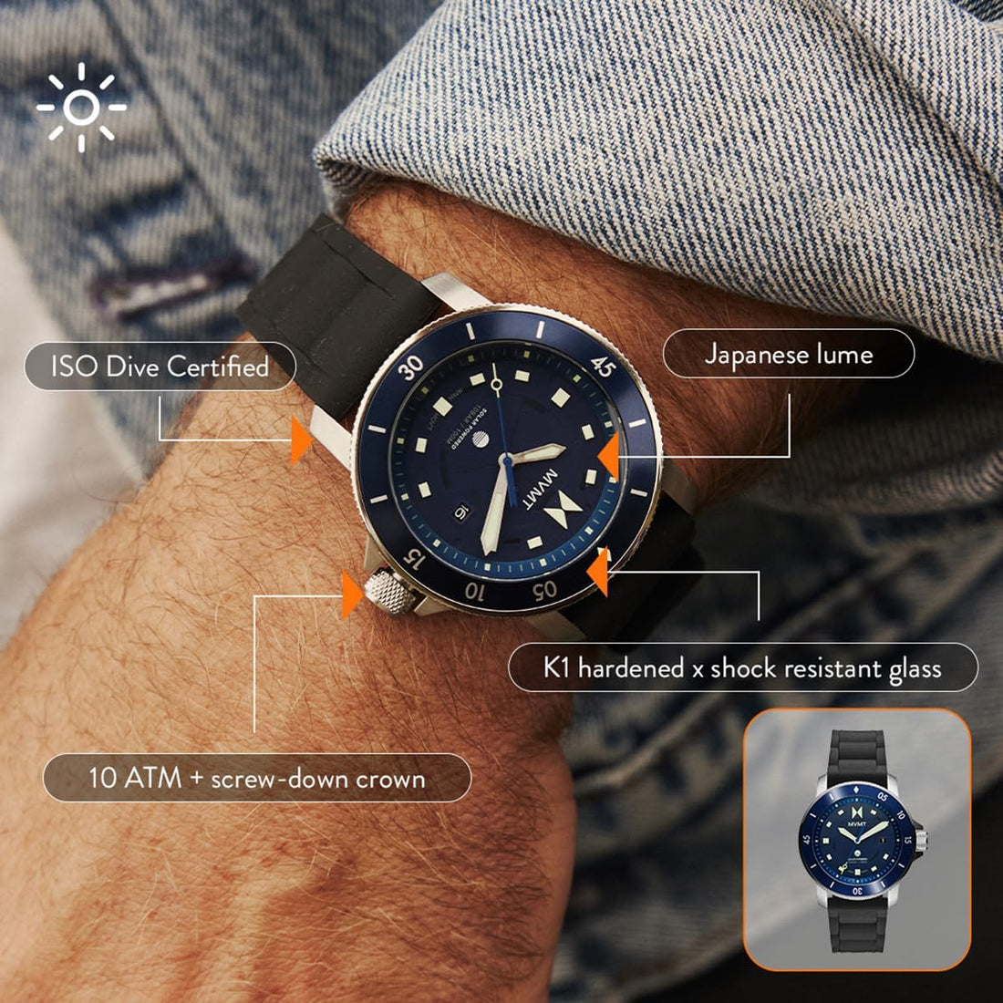 Mens Modern Sports Watch Water-Resistant