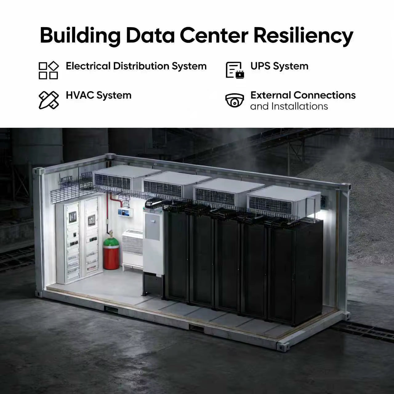 Schneider APC Ecostruxure Modular Data Center All in One ISO Containers 38Kw 5 Rack DX 400V 50Hz Containerized Data Center