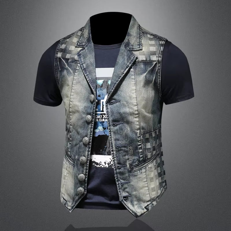 New Mens Vinatge Waistcoat Stylish Jacket
