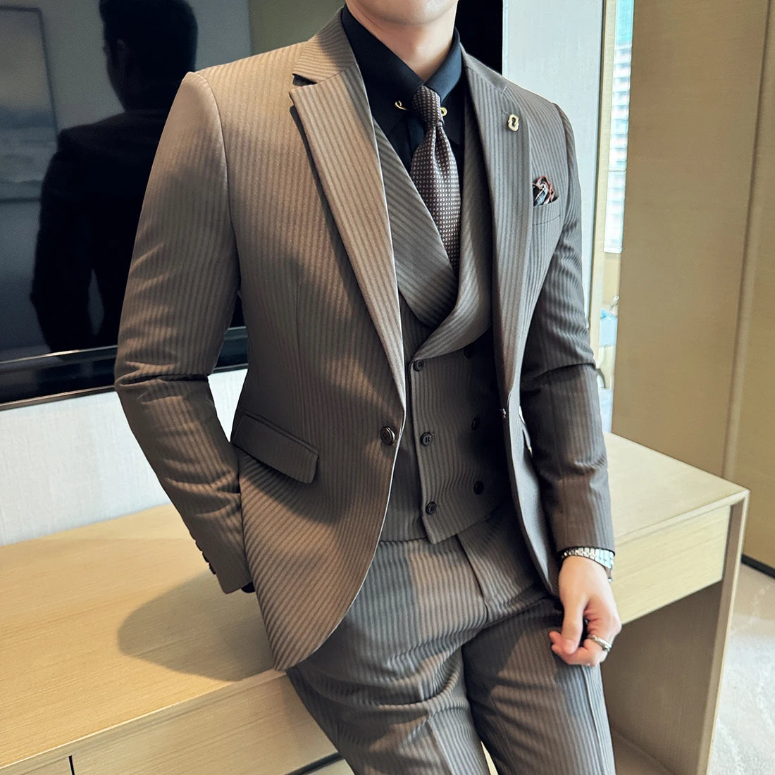 Mens Premium Wedding Business Formal Suit 