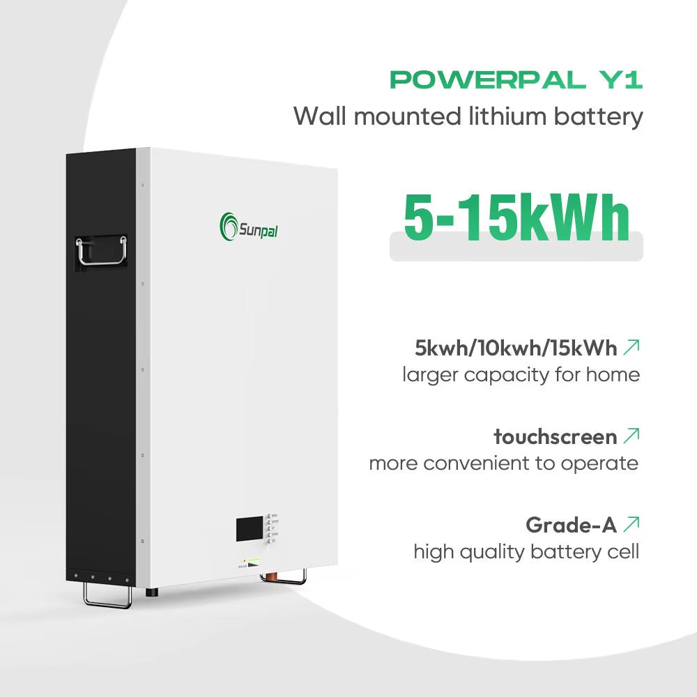 Sunpal 48V 100AH 200AH 5Kwh 10Kwh Lifepo4 Powerwall Solar Battery Smart BMS 30 Units Parallel