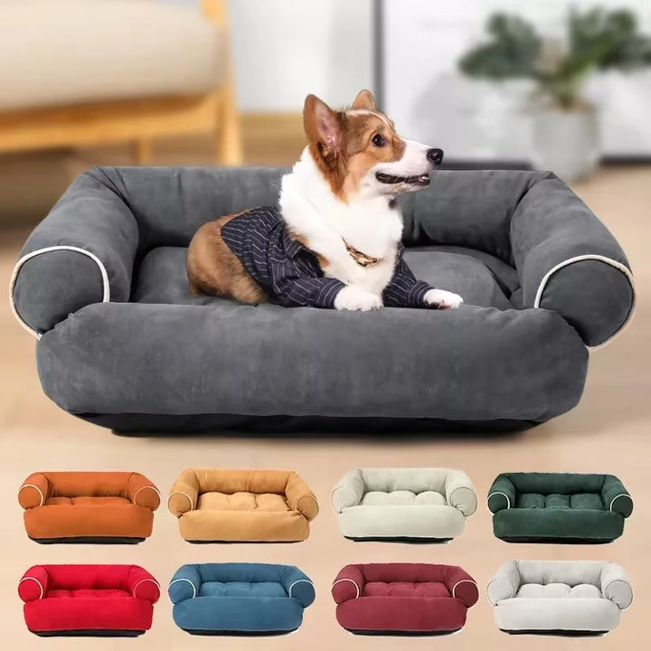 Super Soft Rectangle Dog Bed with Anti-Slip Bottom – Thick, Warm Sofa-Style Pet Mattress