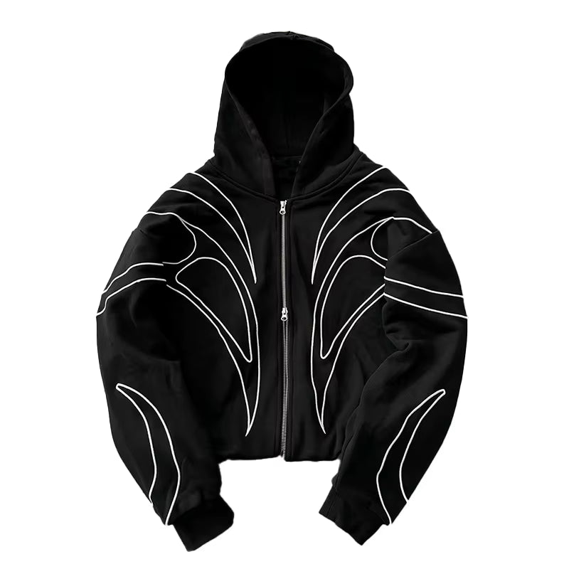 New Mens Street Retro Double Zipper Hoodie