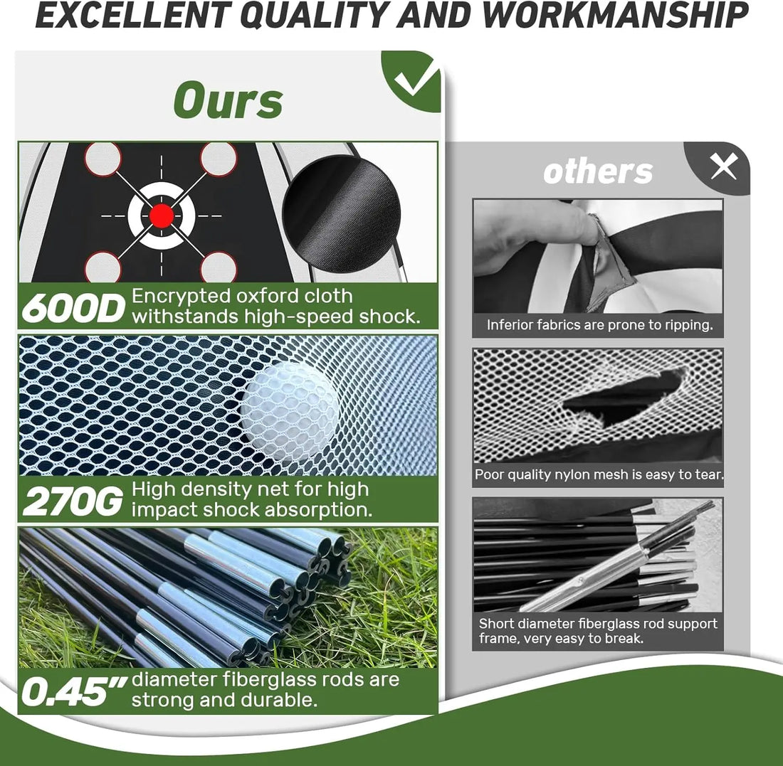 Modern Portable Golf Hitting Net Training Mat 10X7Ft with Target and Balls